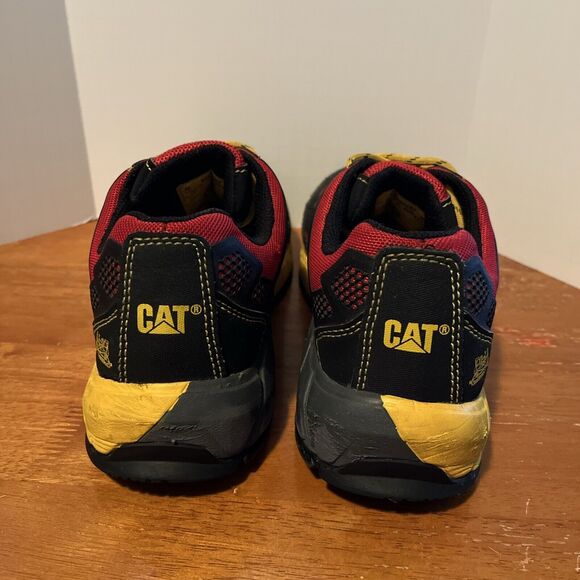 CAT Caterpillar Ergo Shoes Men’s 10 Composite Toe Black Red Yellow Work Sneakers - Picture 4 of 8